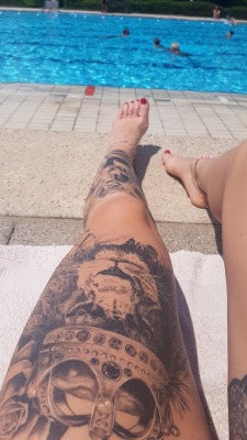 monsterandrockstarblog:  #inked #leg #tattoos