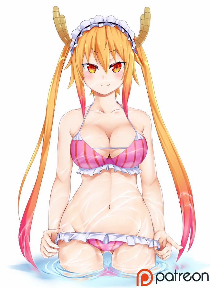 lewdanimenonsense: Cute lil’ dragon maid~! Sources 1, 2, 3, 4, 5  my waifu &lt;3