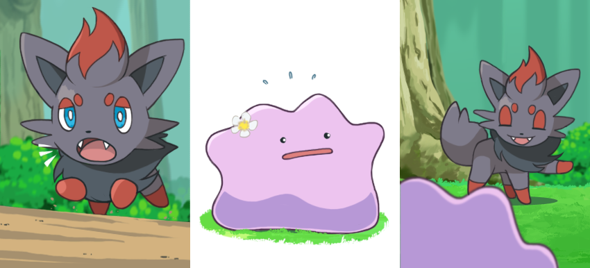 marnie, ditto, and transformed ditto (pokemon and 2 more) drawn by  hirotaka_(hrtk990203)