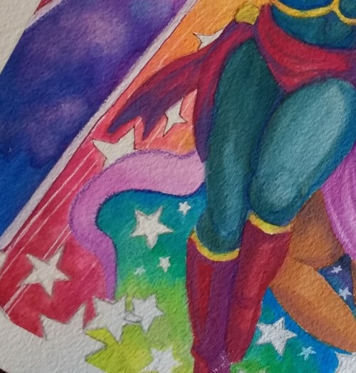 sizzlingsaturn:9 x 12 watercolor commission ✨client approached me with a wanda/carol concept of them