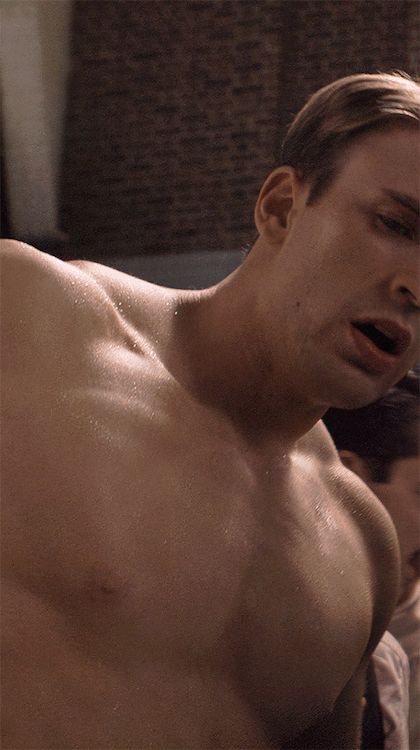k-wame:  A shirtless Chris Evans as Steve RogersCaptain America: The First Avenger [2011]
