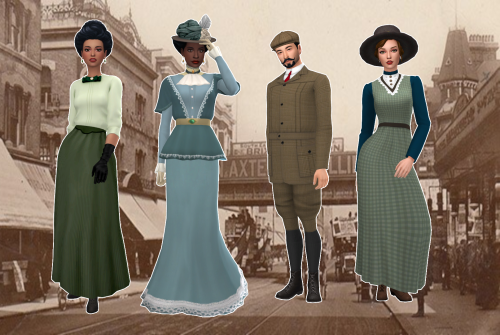 1900’s Lookbook Part 2The Edwardian era took place from the late 1890’s to 1914, or the 