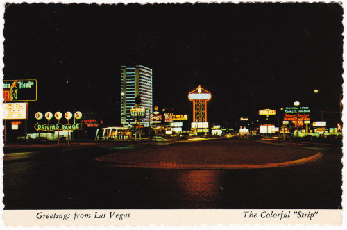 vintagelasvegas:Greetings from Las Vegas. 1970s postcards of the Strip.