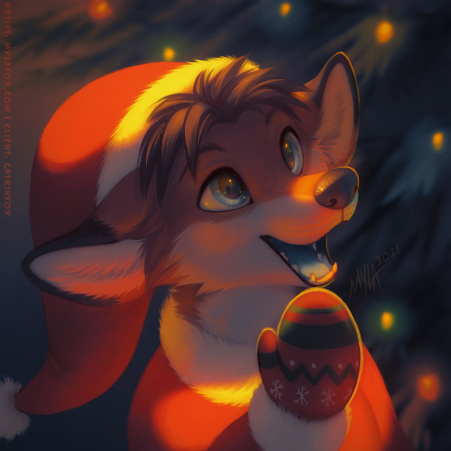  Santa Fox!! :3c  Wonder if I made it to the nice list this year… :0Completed YCH for the sup