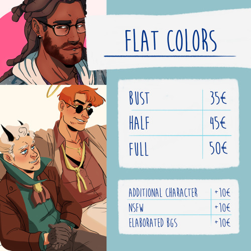 OPEN COMMISSIONSHello, hello! I’m opening art commissions with some updates on my pricelist and info