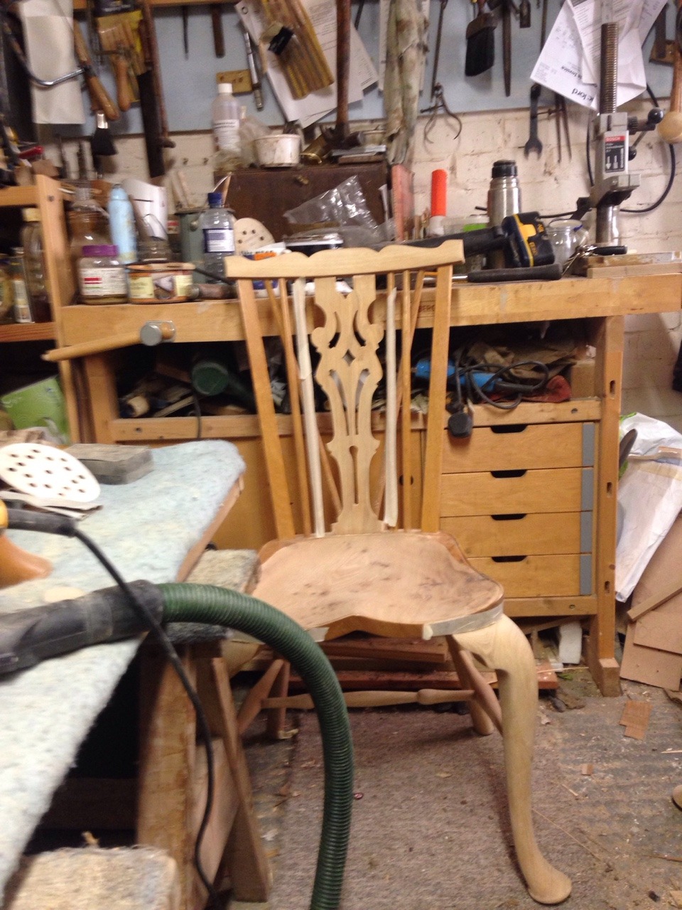 <p>Mostly Sanding today ,…lovely Fanback chairs</p>