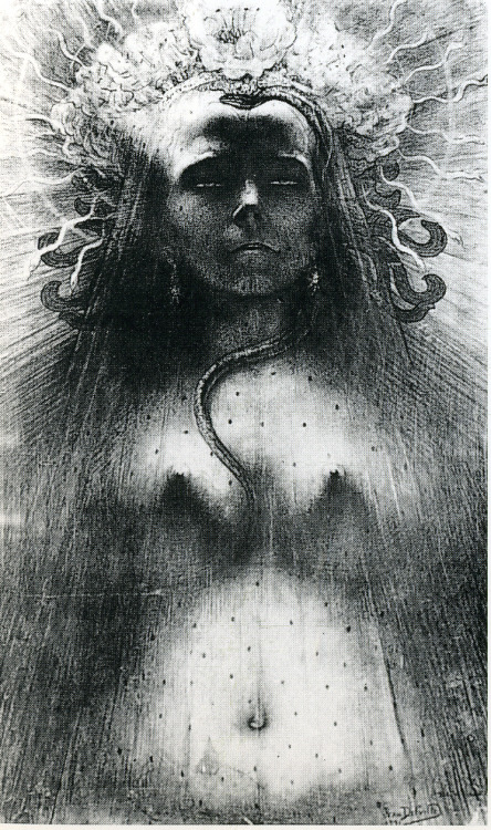 slobbering: Idol of perversity by Jean Delville  (1867-1953)