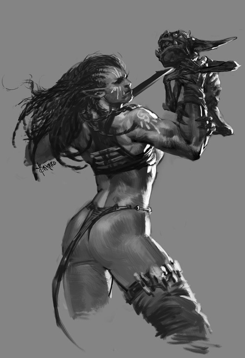 cyberclays:Ms. Orc - by Bayard WuMore from this series by  Bayard Wu on my tumblr [here] 