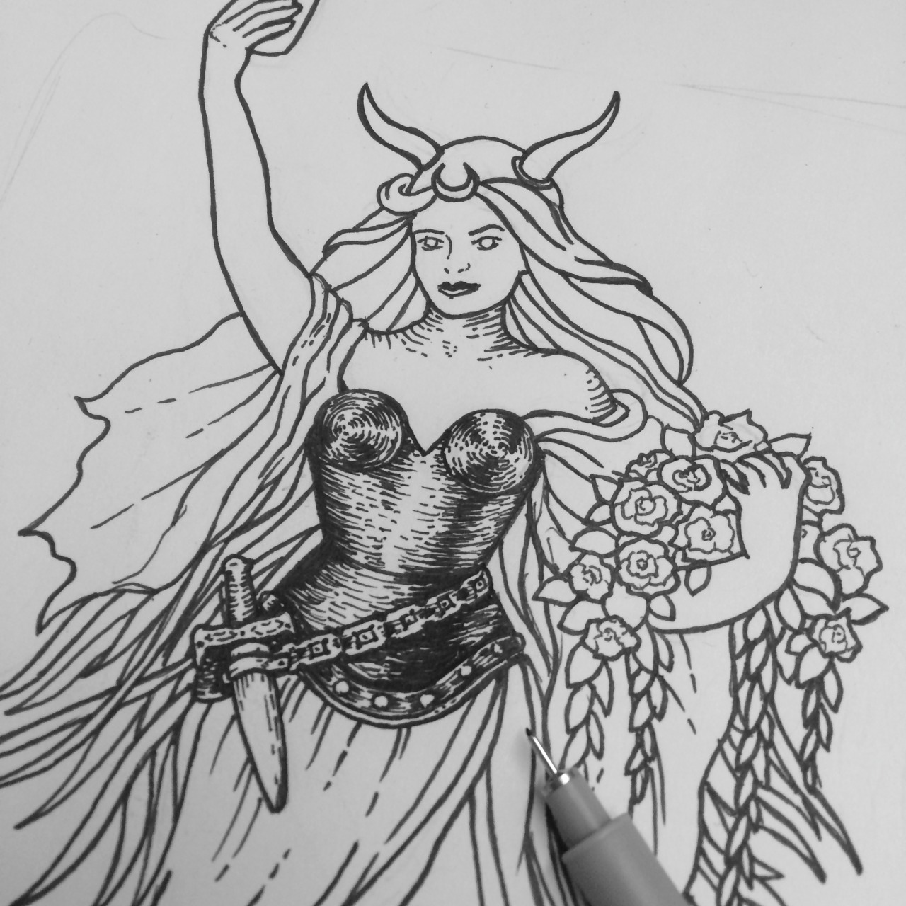 poisonappleprintshop:  The drawing and screenprint I made for Artisan Gallery and