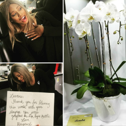 thebeyhive:  Laverne Cox receives flowers