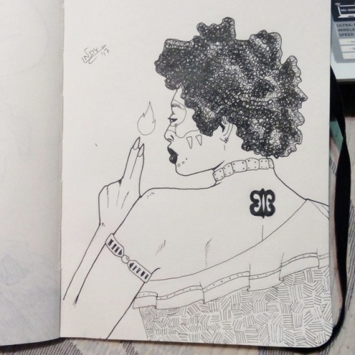 Day 13: A fire witch! On her back, there&rsquo;s an Adinkra symbol that means &ldquo;that witch does