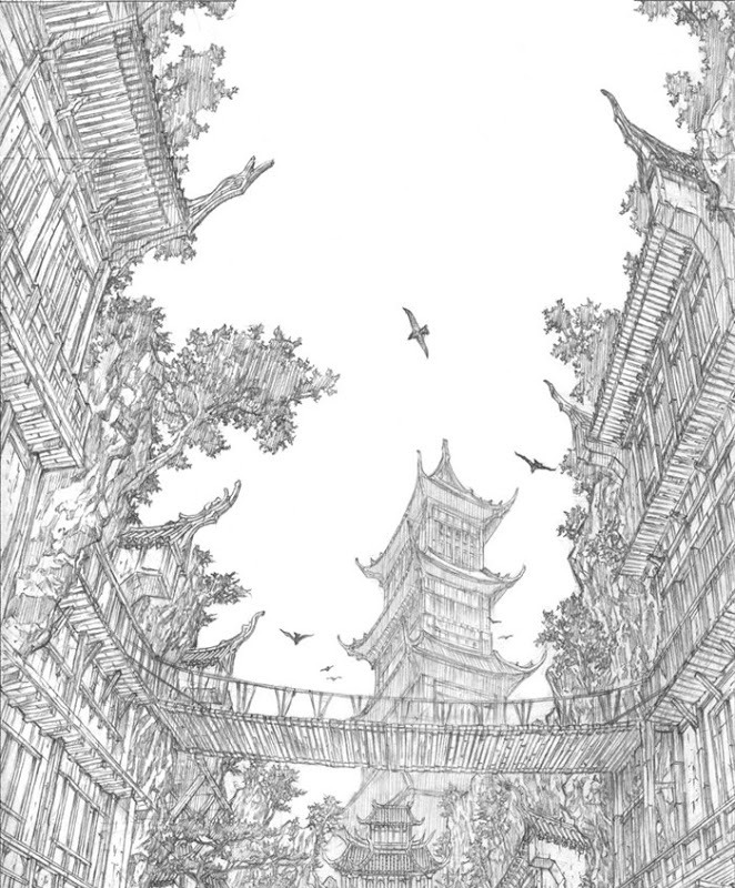 archatlas:  Intricate Fantasy Worlds Lose yourself inside South Korean artist Jung