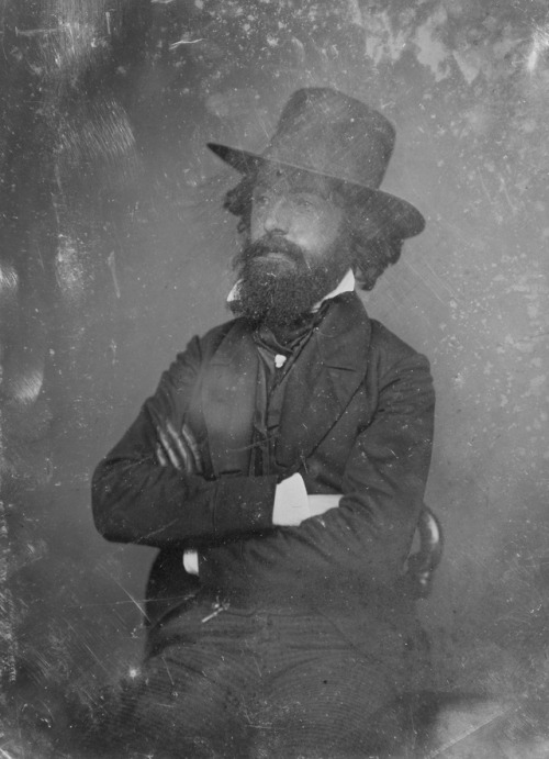 chubachus:Daguerreotype portrait of an unidentified man attributed to Mathew Brady, c. 1850′s.Source