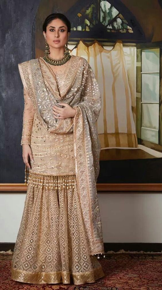 sharara suits with long kameez