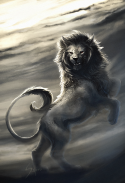 awesomedigitalart:The night has come. by Safiru  Ese si es a badass Lion