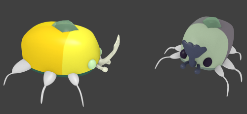 revupthoselewds:  Pearl is still on the way, but I felt an overwhelming urge to make the Heaven and Earth beetles with terrarium and bongo accessories for something else I plan on doing. Still plenty to do, but I think they look nice so far.
