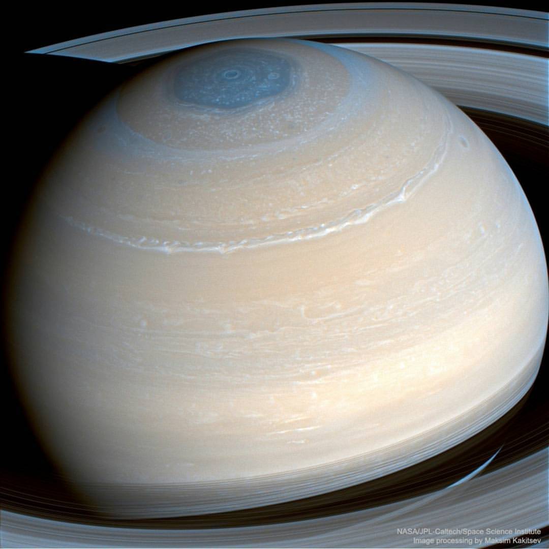 Saturn in Infrared from Cassini #nasa #apod #ssi #jpl #caltech #cassini #spaceprobe