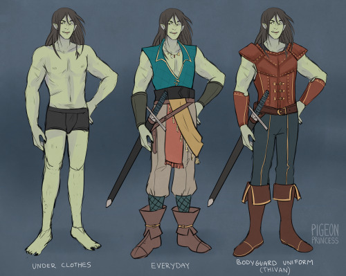 Outfit lineups for my Half-Orc bard/fighter Tybalt! It’s a difficult life being 6″8 and incredibly s