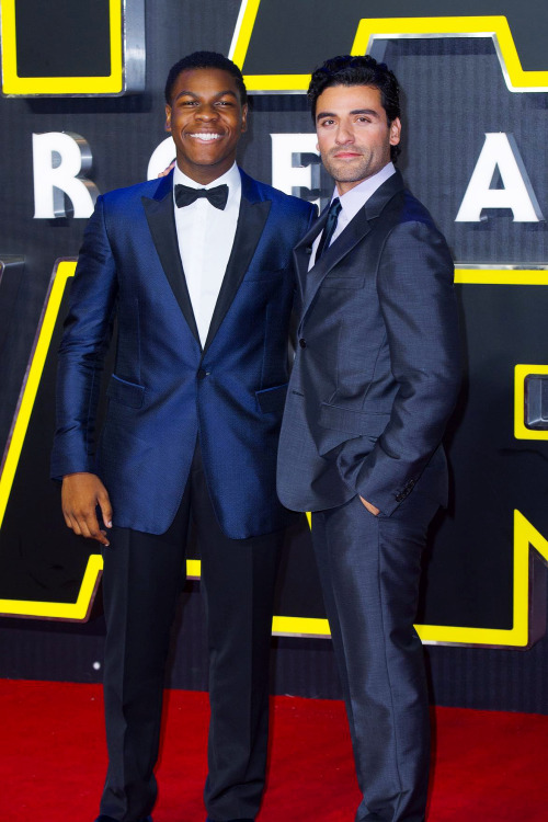 John Boyega and Oscar Isaac at the Star Wars: The Force Awakens European Premiere, December 16th, 20