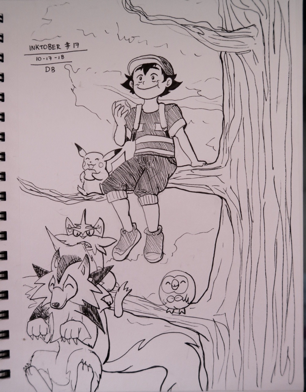 dragonbonez:  Inktober day #17 - Ash Ketchum  Let me just say that as he is now in