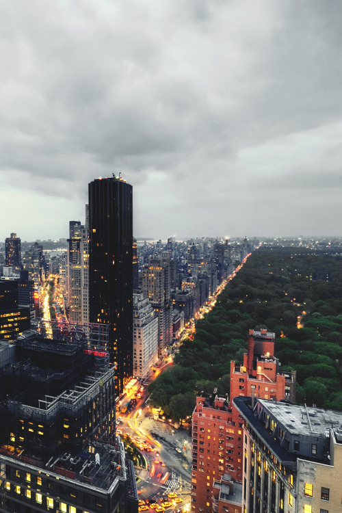 West Midtown at Twilight, New York CityBy Andrew MaceRooftop view looking up Broadway and Central Pa