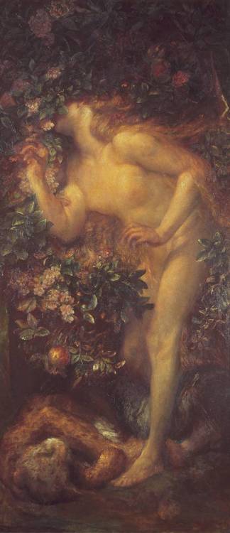 George Frederic Watts, Eve Tempted, c.1884, Oil on canvas, 257,8 x 116,8 cm, Tate Gallery, London