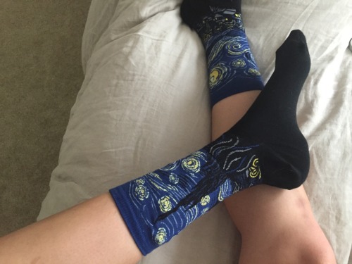 distresses:  incalescentheart:  I wonder how Van Gogh would feel if he knew his artwork was being sold on socks.  indie/boho/nature