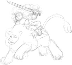 princesssilverglow:  Sketched the idea!  But I seriously have to work on Lion… he looks terrible XD 