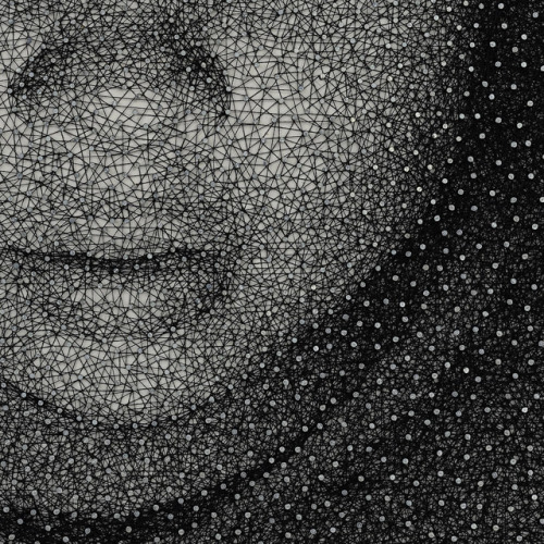lohrien:  Kumi Yamashita - Constellation Series Wood panel, brads, single sewing thread