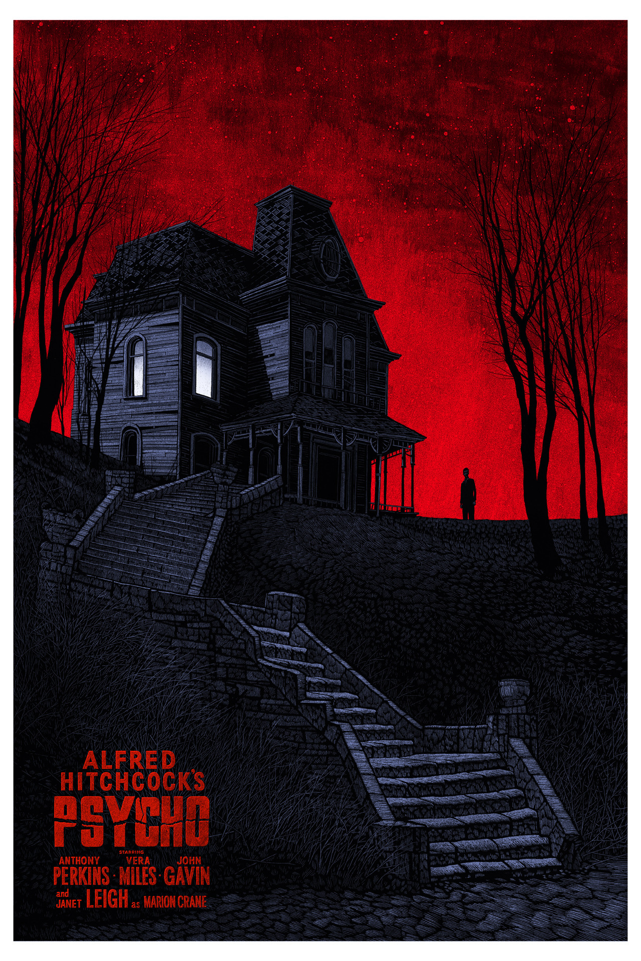 horroroftruant:  Nine Stunning Alternate Movie PostersThe Shining / Tracie ChingPsycho