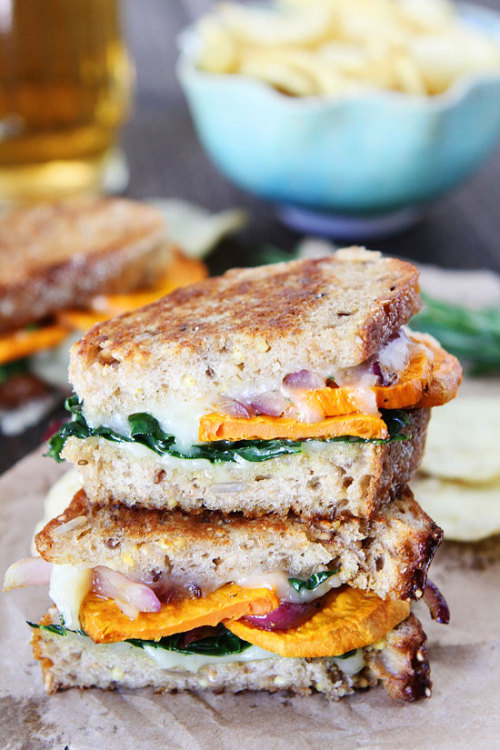 Sweet potato and kale grilled cheese