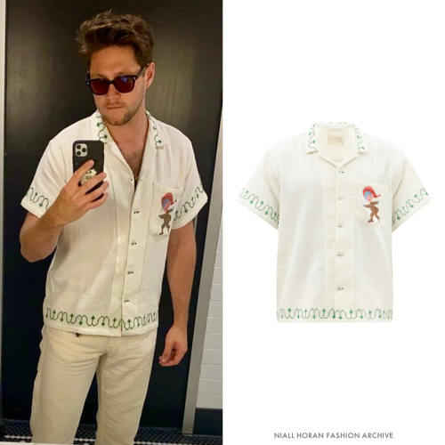 Niall on IG | August 24, 2021Harago Cross-Stitched Cotton Shirt ($328)