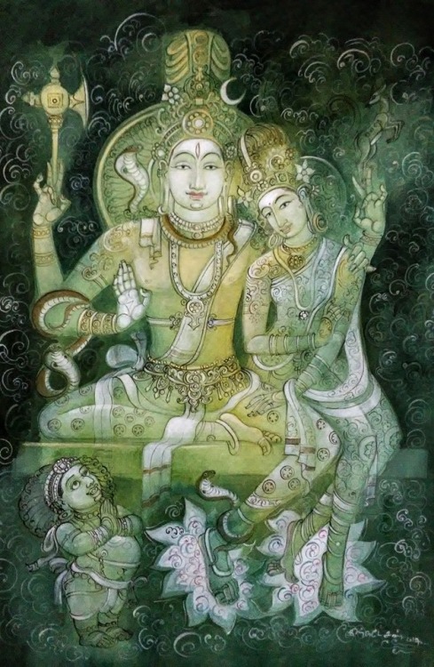 Uma and Maheswara (Parvati and Shiva) by Venkatesan Krishnamoorthy