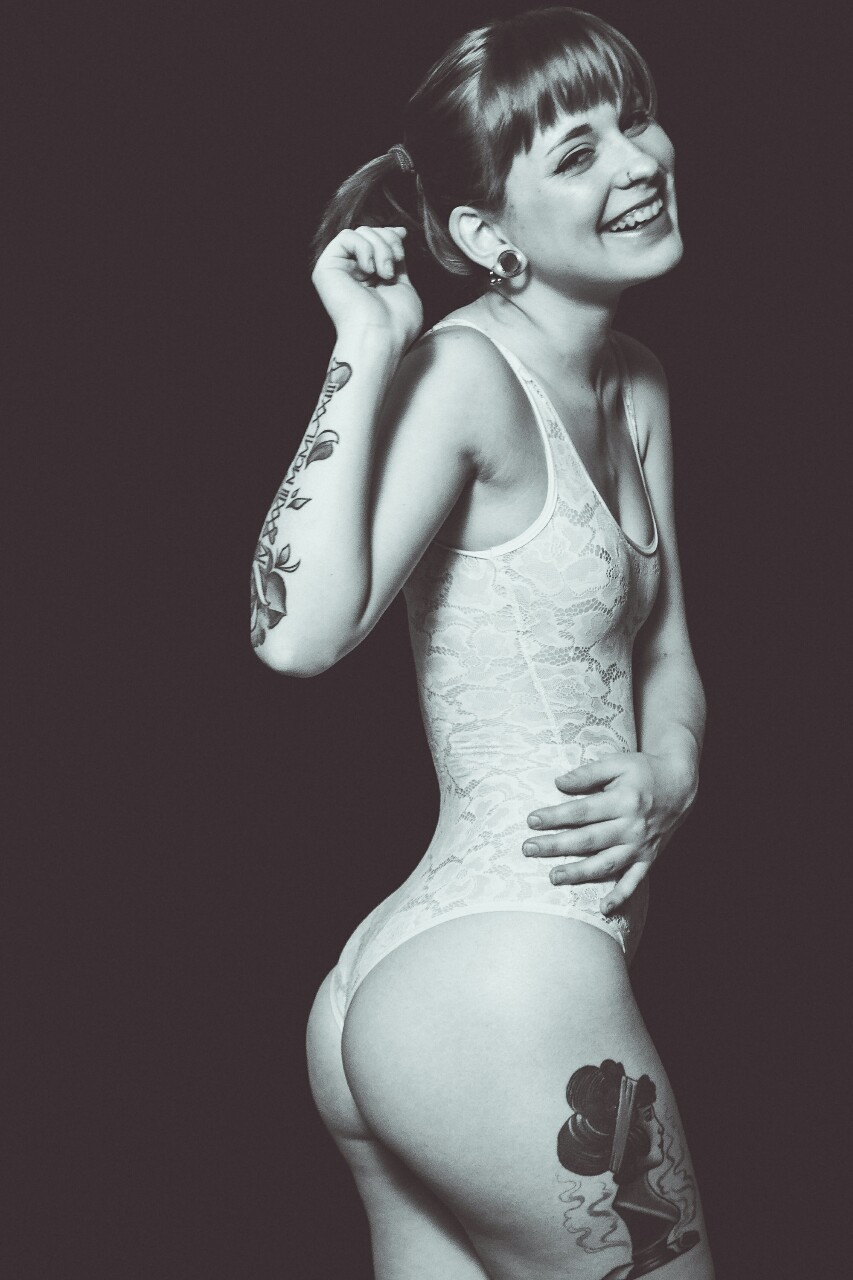 arielmodels:  More fun with this lace beauty.   . . . . Photo by David McClymonds