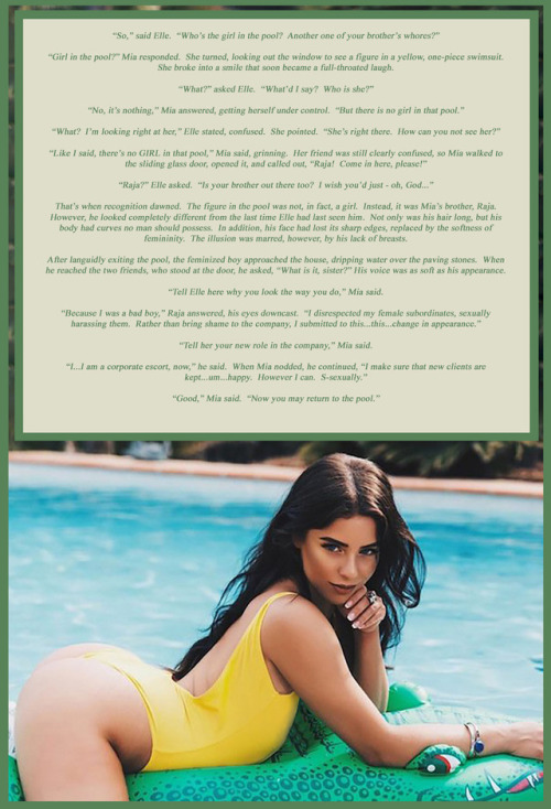 XXX Feminization Caption - The Girl in the PoolPlease photo