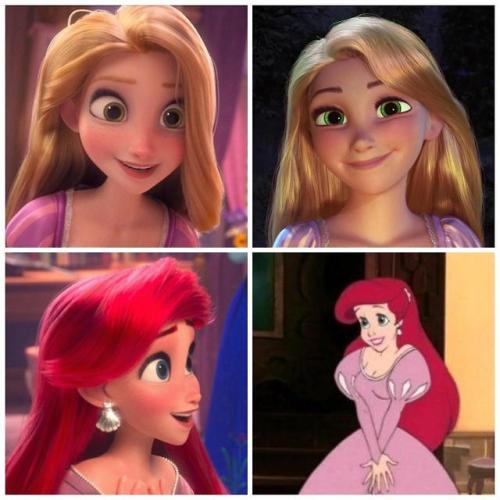 starburstmlp: Disney princesses with their Wreck it Ralph counterparts