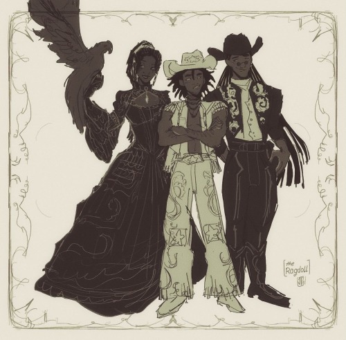 3 Goth Gay Cowboys Lilith The Falconer, Randall/"Ragdoll" The Rodeo Jockey, Bishop The Medic..deff Saving
