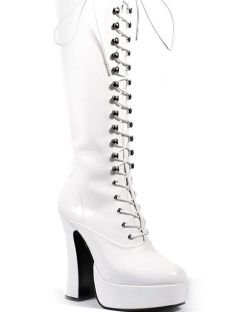 Electrify Your Look In This Sexy Knee-High Boot From Pleaser. Its Platform, Flared