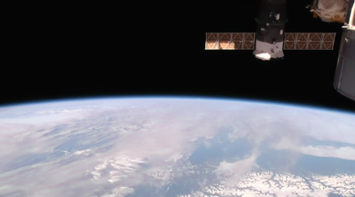 sci-universe:  The moonset I saw live from  International Space Station’s HD Earth Viewing Experiment. You can actually see what’s going on above Earth in the current moment. They’re streaming 24/7 right now, don’t miss it!