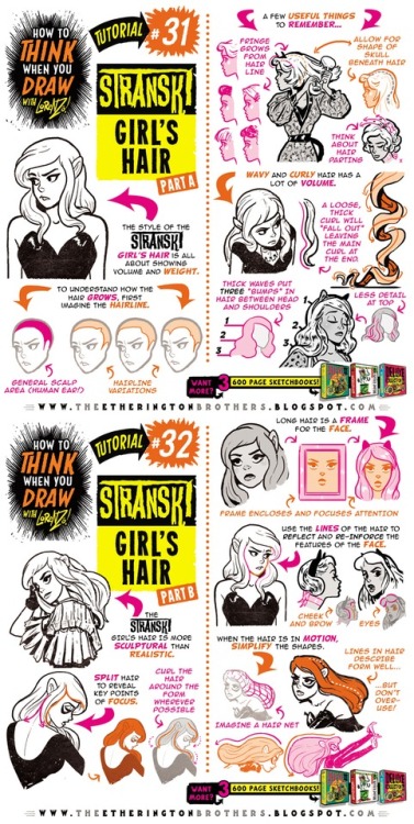 etheringtonbrothers: Here’s How to THINK When You Draw STRANSKI GIRL’S HAIR! And join us