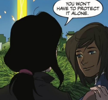 teamkorrasami:  asami really does have a thing for touching korra’s shoulders especially