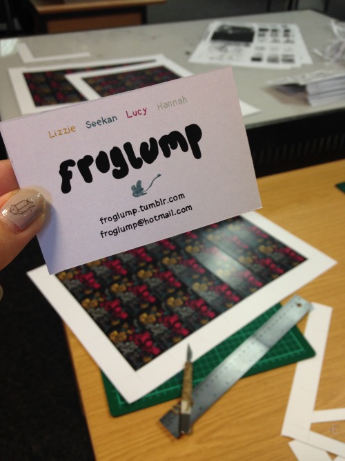 froglump:Just cutting out some business cards!  See you all at Bristol Comic and Zine fair this Satu