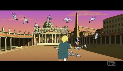 The Vatican, in American Dad, Father’s Daze, S13E01, 2016 (feat. Seth MacFarlane, Wendy Schaal