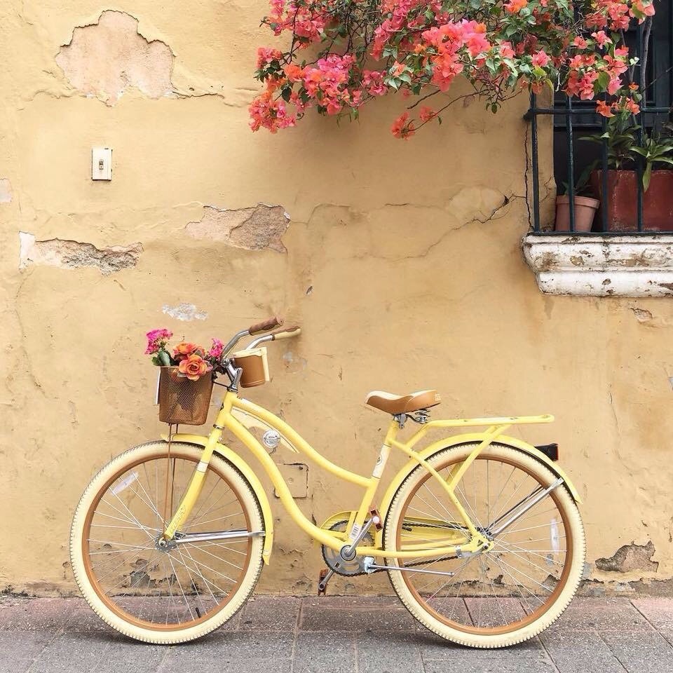 yellow aesthetic bike