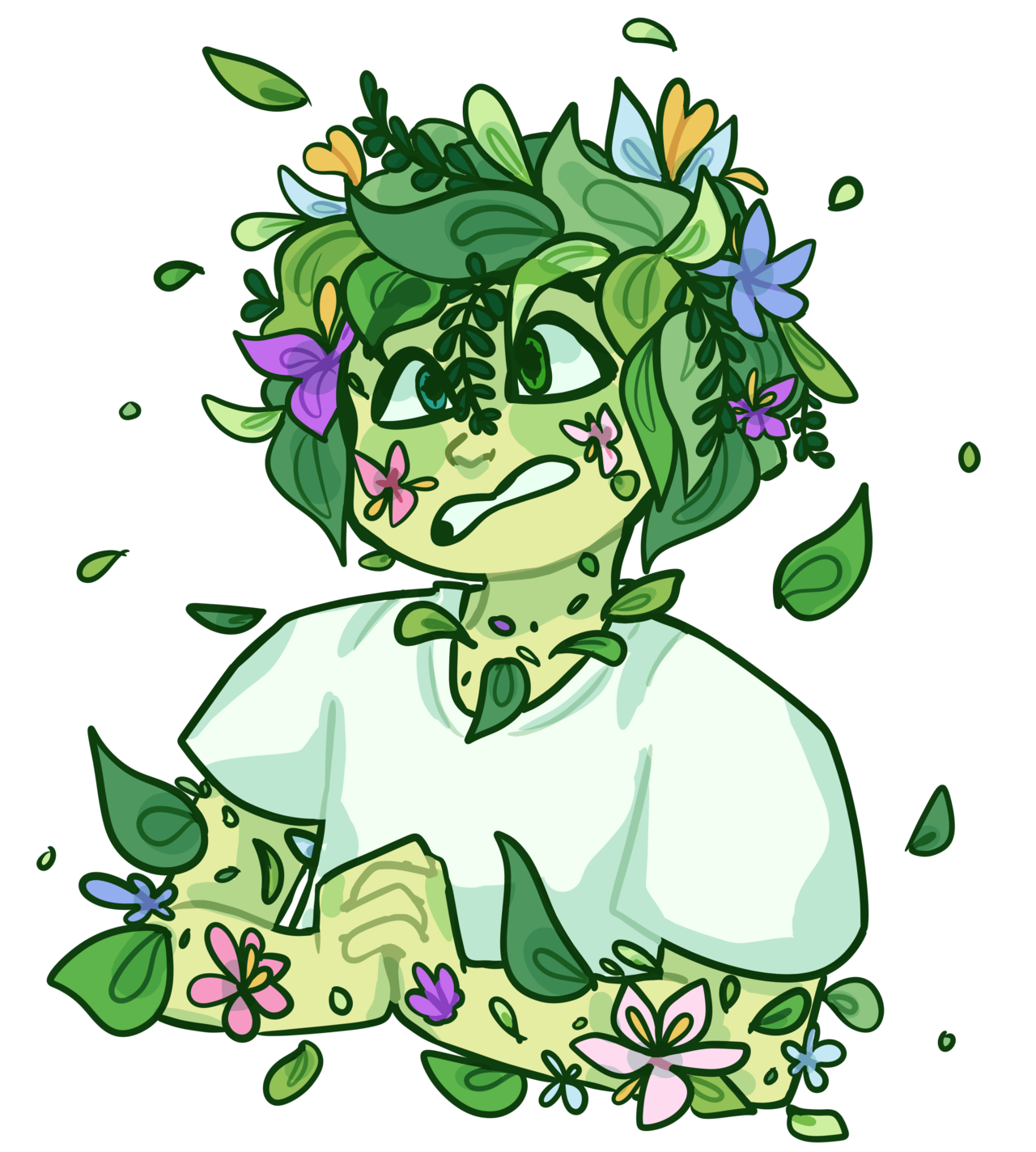 September 3, 2018. character design of a plant boy