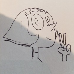 jeffliujeffliu:  Haha in storyboard pro, I usually draw Pearl’s eyes first, draw her nose over her far eye, and then erase the bottom of the eye, but I realized this doesn’t work when you draw with pen on paper. Peace!