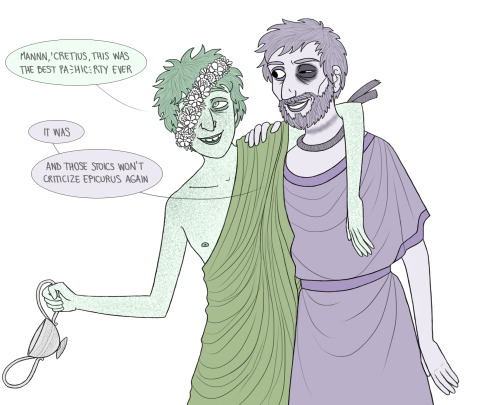 things-chelidon-draws:BFF Catullus and Lucretius having a good time art giveaway prize for @thoodleo