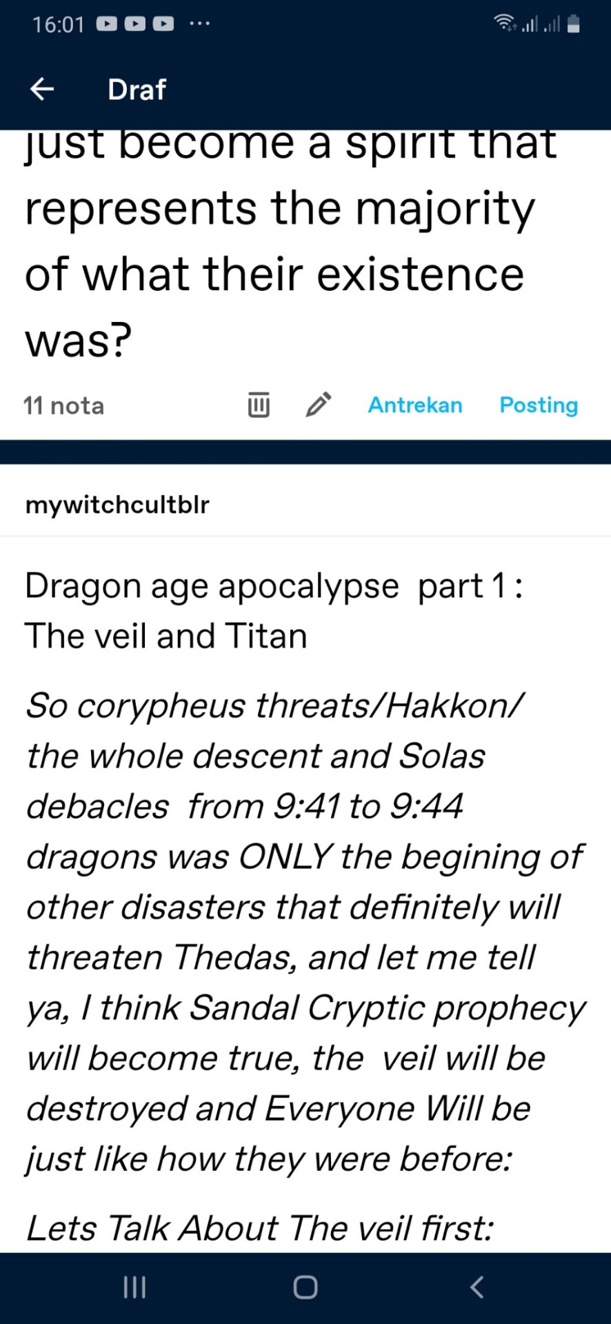 Theories And Drafts