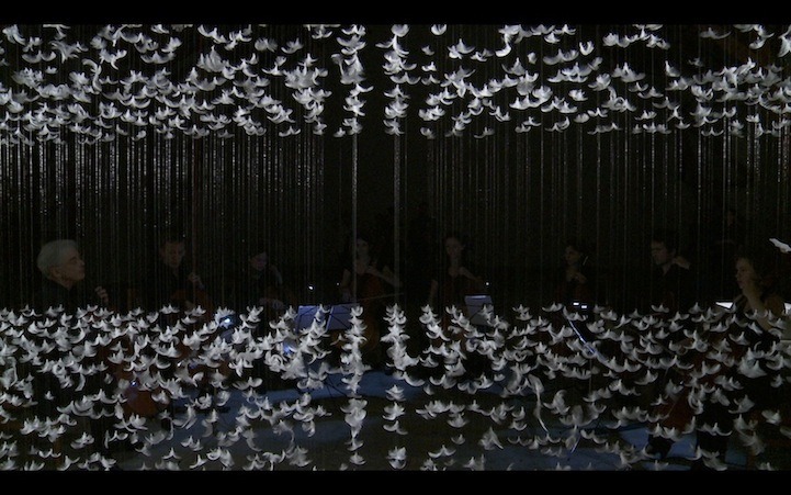 from89:  Artist Isa Barbier suspends gull feathers in geometric arrangements. 