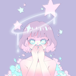 manidrawsstuffs:haven’t drawn in a while thanks to uni ahahaha ;;; well here have some idk spacey pastel girl. i used this color palette 